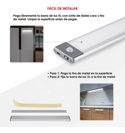 Barra de Luz LED XL Inalámbrica Recargable USB con Sensor de Movimiento – 54 LEDs | SMDTEC