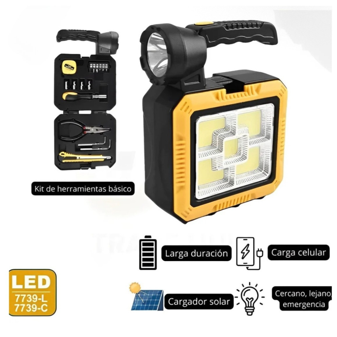 Lintera Carga Solar + Kit Herramienta
