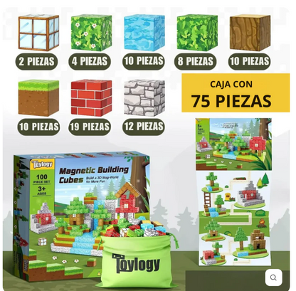 MagneCraft™ 75 piezas - Cubos Magnéticos Premium